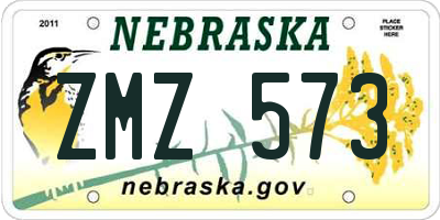 NE license plate ZMZ573