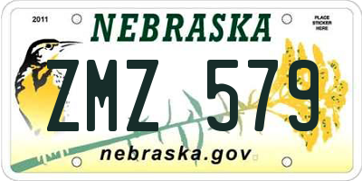 NE license plate ZMZ579