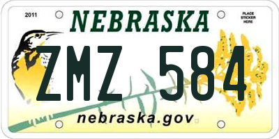 NE license plate ZMZ584