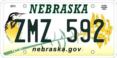 NE license plate ZMZ592