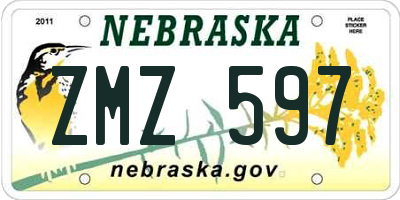 NE license plate ZMZ597