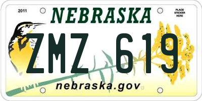 NE license plate ZMZ619