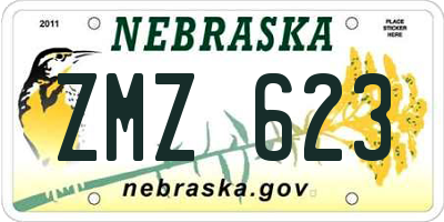 NE license plate ZMZ623