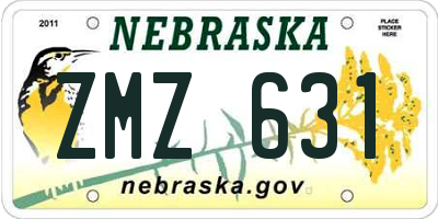 NE license plate ZMZ631