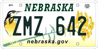 NE license plate ZMZ642