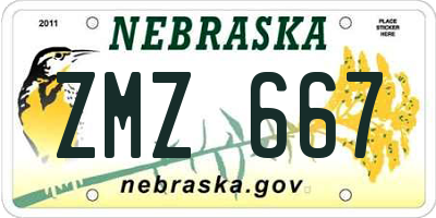 NE license plate ZMZ667