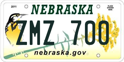 NE license plate ZMZ700