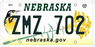 NE license plate ZMZ702