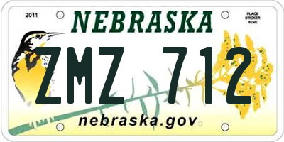 NE license plate ZMZ712