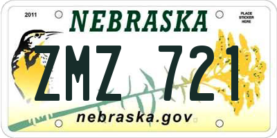NE license plate ZMZ721