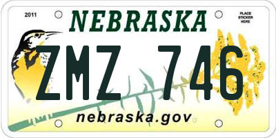 NE license plate ZMZ746