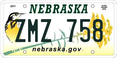 NE license plate ZMZ758