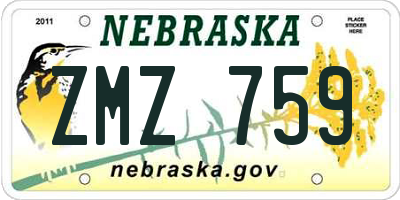 NE license plate ZMZ759