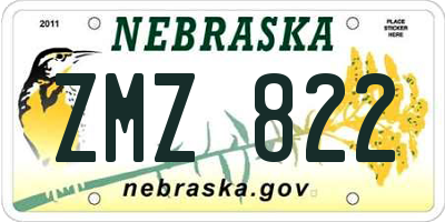 NE license plate ZMZ822
