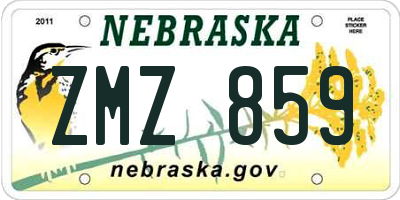 NE license plate ZMZ859