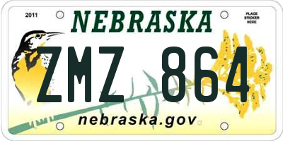 NE license plate ZMZ864
