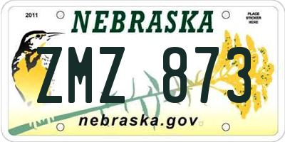 NE license plate ZMZ873