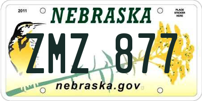 NE license plate ZMZ877