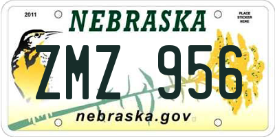 NE license plate ZMZ956