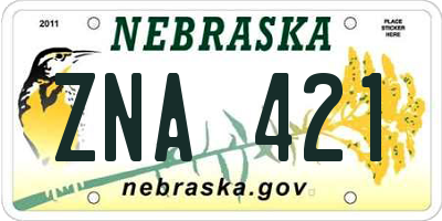 NE license plate ZNA421