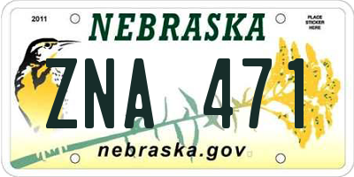 NE license plate ZNA471