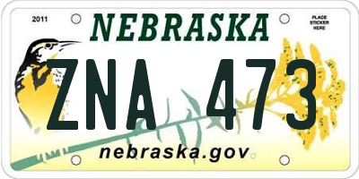 NE license plate ZNA473
