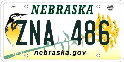 NE license plate ZNA486