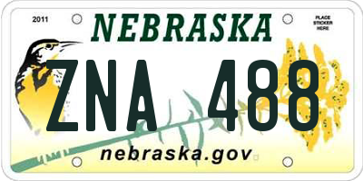 NE license plate ZNA488