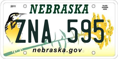 NE license plate ZNA595