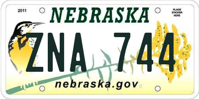 NE license plate ZNA744