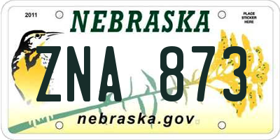 NE license plate ZNA873