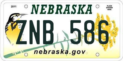 NE license plate ZNB586
