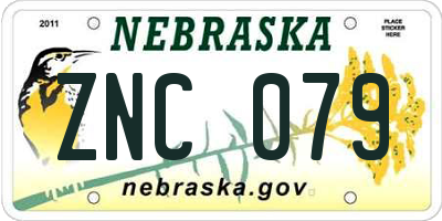 NE license plate ZNC079