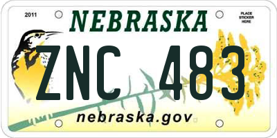 NE license plate ZNC483