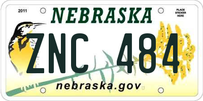 NE license plate ZNC484