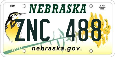 NE license plate ZNC488
