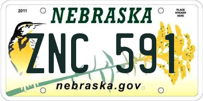 NE license plate ZNC591