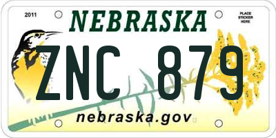 NE license plate ZNC879