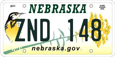 NE license plate ZND148