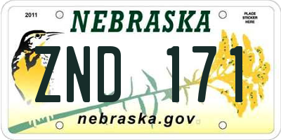 NE license plate ZND171