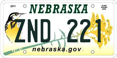 NE license plate ZND221