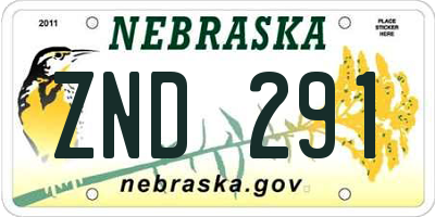 NE license plate ZND291