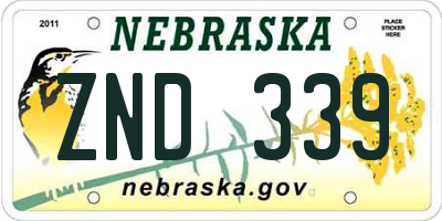 NE license plate ZND339