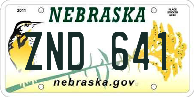 NE license plate ZND641