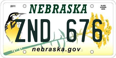 NE license plate ZND676
