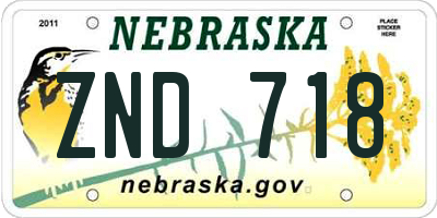 NE license plate ZND718