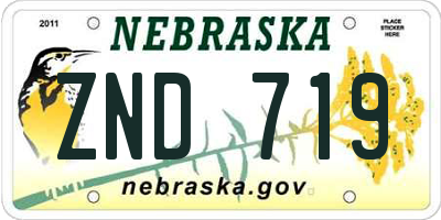 NE license plate ZND719