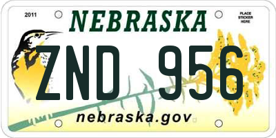 NE license plate ZND956