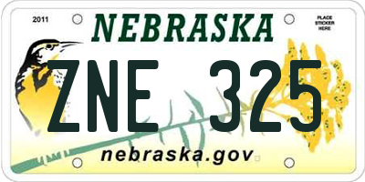 NE license plate ZNE325