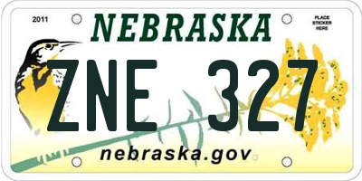 NE license plate ZNE327